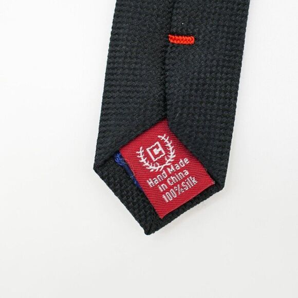 Chaps Black Check Woven Boys Silk Tie - Picture 4 of 6